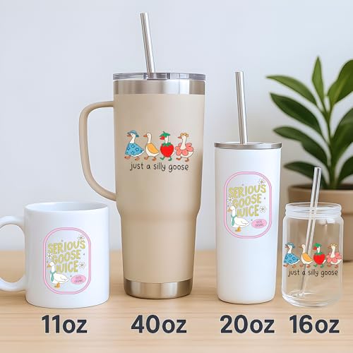 2 Pcs UV DTF Cup Wraps for 16 oz Glass - Cute Goose Decals