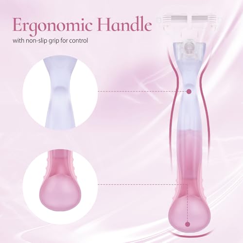 VANEST Replacement Razor Handle for Gillette Venus, Pink Ergonomic Non-Slip Grip