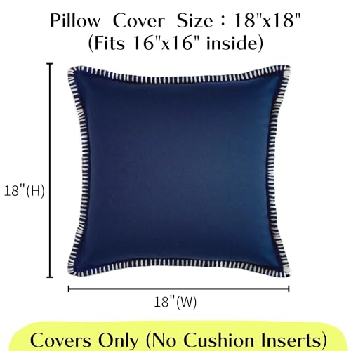 HER HWA Set of 2 Water-Resistant Outdoor Throw Pillow Covers 18x18