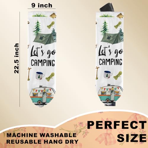 CQM Camping Fun Plastic Bag Holder - Reusable Grocery Storage Dispenser