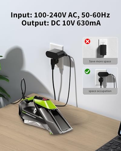 WUKUR 10V Charger for Bissell Pet Stain Eraser Cordless Handheld Vacuum