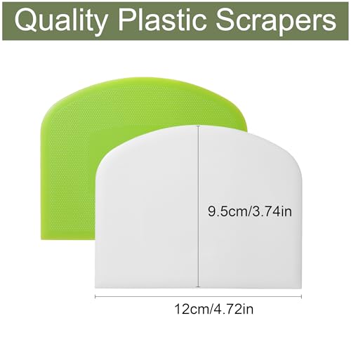 4 Pcs Dough Scraper Set - Flexible Kitchen Tool for Baking