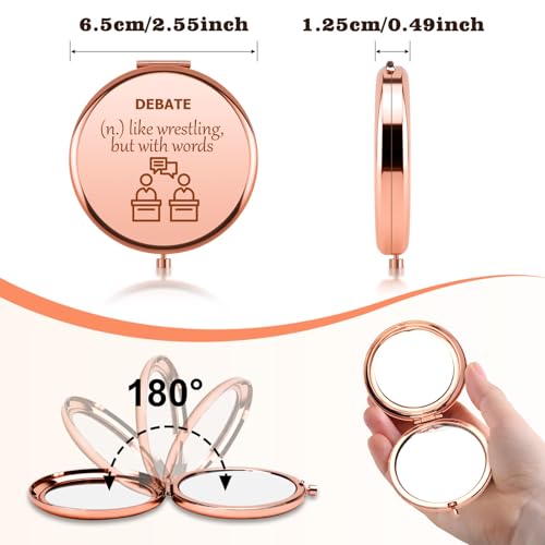 Debate Team Compact Mirror - Double-Sided Folding Makeup Mirror for Debaters