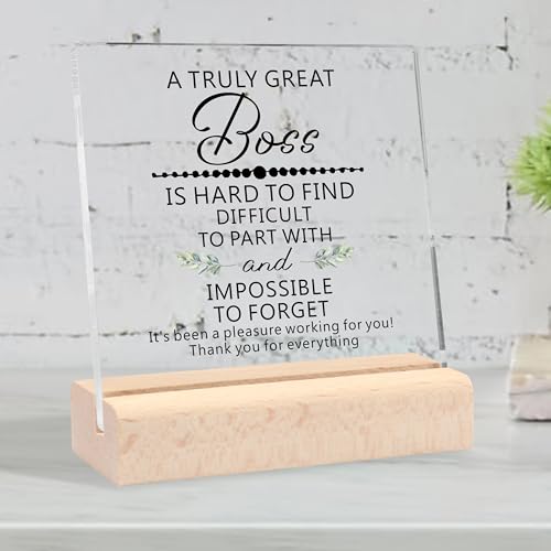 Acrylic Desk Decorative Sign for Boss - Unique Appreciation Gift