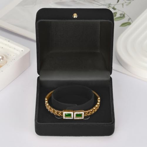 KUKUVR Velvet Jewelry Bracelet Gift Box Black 2-Pack, Luxury Display Storage