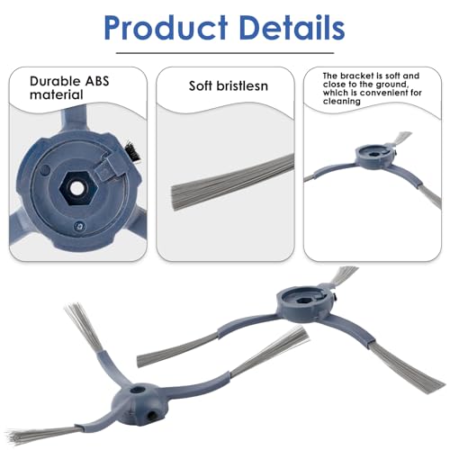 6-Pack Side Brushes for Eufy C20 Omni Robot Vacuum - Nylon Replacement Parts