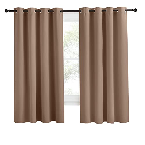 NICETOWN Grommet Top Blackout Curtain Panel, 55" x 68" - Cappuccino