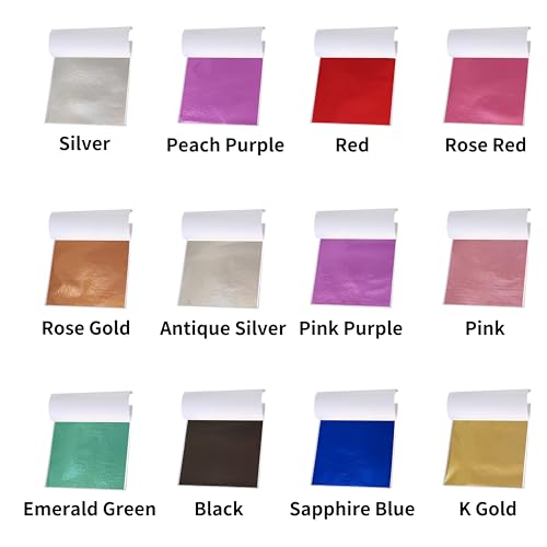 PEKPAK Black Gold Leaf Sheets - 100 PCS for DIY Art & Crafts