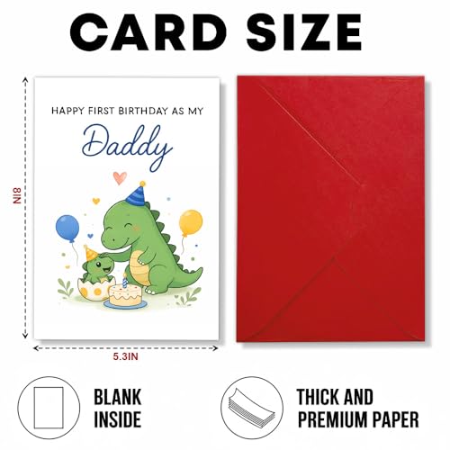Funny Father's Day Card with Cute Dinosaur - Perfect for New Dads