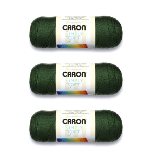 Caron Simply Soft Yarn - Dark Sage, 100% Acrylic Medium Weight (4) - 6 oz