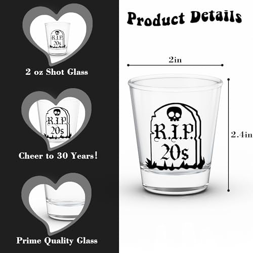 RIP 20s 2oz Shot Glass - 30th Birthday Gift for Her | JUSTOTRY
