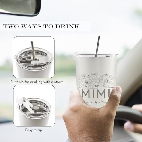 20oz Travel Coffee Mug Tumbler with Lid & Straw - Stainless Steel Gift for Grandma, Christmas, Birthday