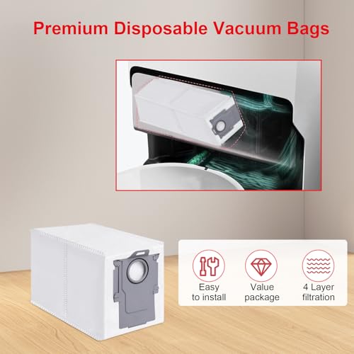 20-Pack Replacement Dust Bags for Roborock Q Series & Saros 10