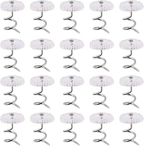Akstore 20 Pcs Bed Skirt Twist Pins - Clear Head Upholstery Holders