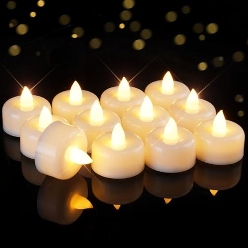 Raycare 12 Pack Flameless LED Tea Light Candles - Long Lasting & Safe
