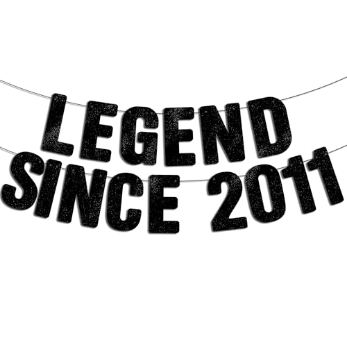 Pre-Strung Black Glitter Banner - 15th Birthday Party Decor