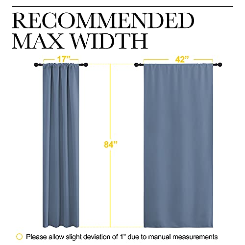 NICETOWN Stone Blue Blackout Curtains, 42"W x 84"L, Set of 2