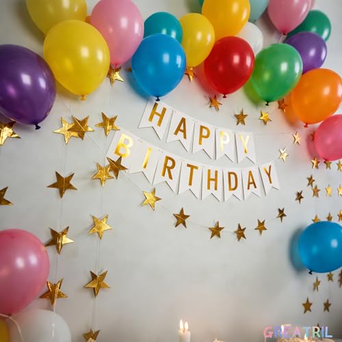 Gold Star Garland Decorations – GREATRIL 4m Metallic Hanging Backdrop