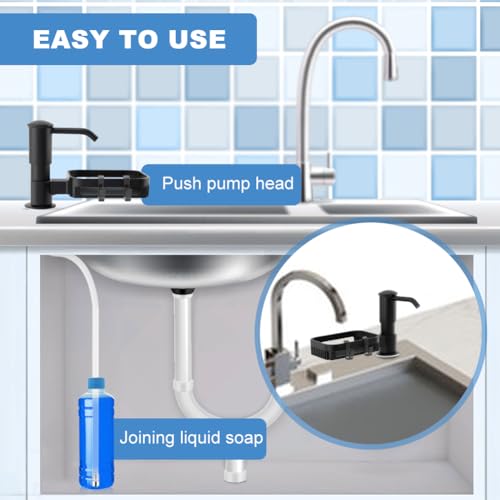Zorivane Black Kitchen Sink Soap Dispenser - No Leak, Easy Install