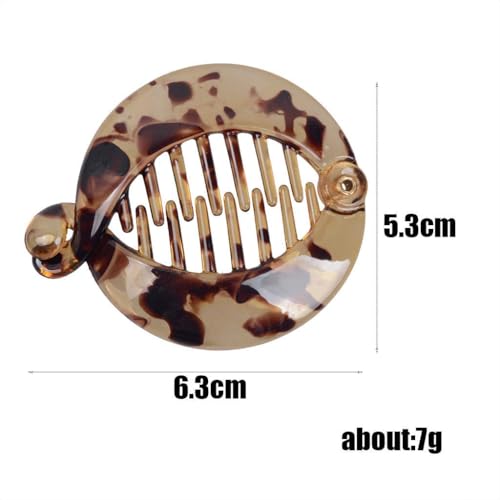 Cauaoa 3-Piece Resin Banana Hair Clips Small Fishtail Combs Ponytail Holder
