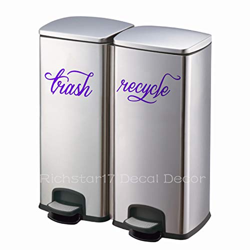 Vinyl Kitchen Can Decal - Set of 2 Purple Stickers, 5''x2.5''