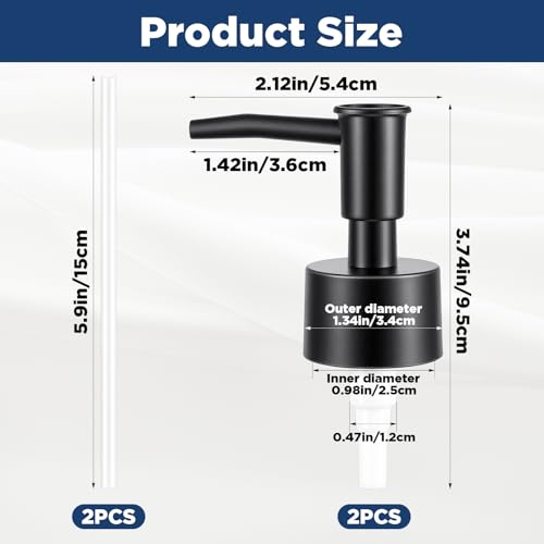 Leak Proof Soap Pump Replacement for 28/400 Bottles - 2 Pack