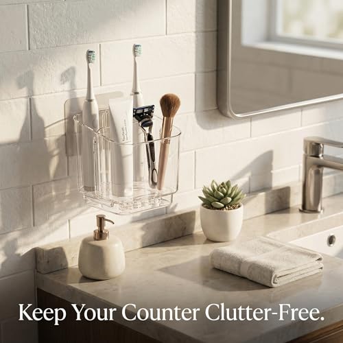 Wall-Mounted Compartmentalized Storage Rack for Toiletries