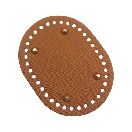 PU Leather Purse Bottom Shaper 3-Pack, 140x110mm Oval Crochet Bag Base with Pre-Punched Holes