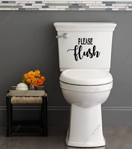 Please Flush Bathroom Decal - Vinyl Sticker for Toilet Seats
