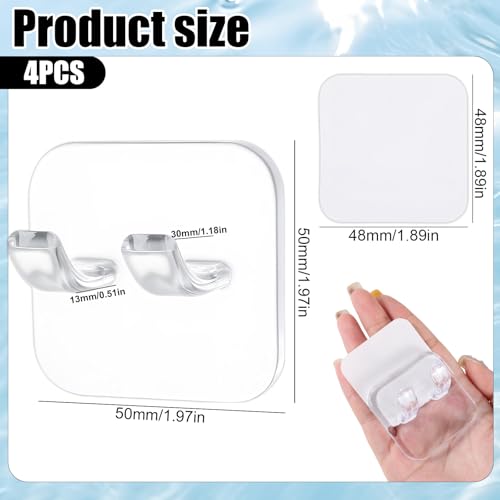 Transparent 4-Pack Razor Holder Hooks - Waterproof Adhesive Storage for Bathroom & Kitchen