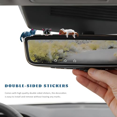 5 PCS Cute Resin Cat Car Dashboard Decorations & Mini Kitty Ornaments