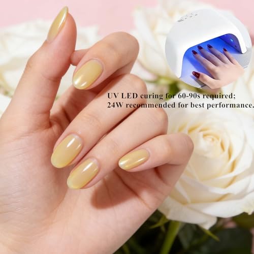 Lifemajic Translucent Light Yellow Gel Nail Polish 15ml Soak Off