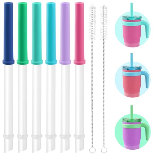 Bubrike Multicolor Replacement Silicone Straws & Spill-Proof Lids for 14oz Kids Reduce Coldee 2.0 Tumbler