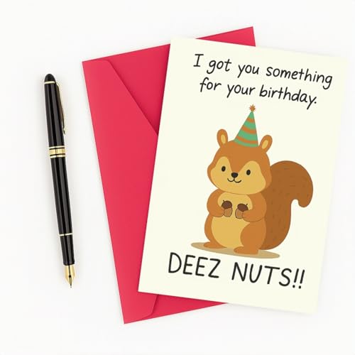 Funny Birthday Card for Husband and Boyfriend with Red Envelope