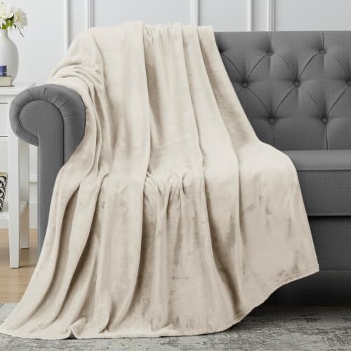 Utopia Bedding Ultra Soft Fleece Throw Blanket - Linen 50x60 Inch