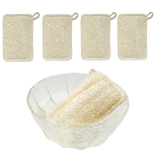 4 Pack Natural Loofah Sponges - Eco-Friendly Dish Cleaning