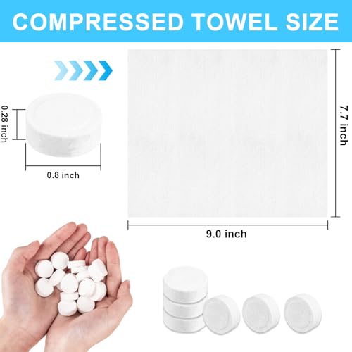 220 Pcs Compressed Towels for Face, Mini Portable Compressed Towel Tablets, Disposable Washcloths for Travel, Compress Towels Camping Toilet Paper Hand Facial Coin Tissue