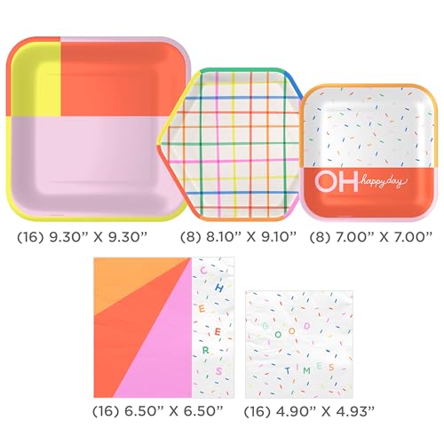 Hallmark Paper Party Plates and Napkins Set for 16 Guests