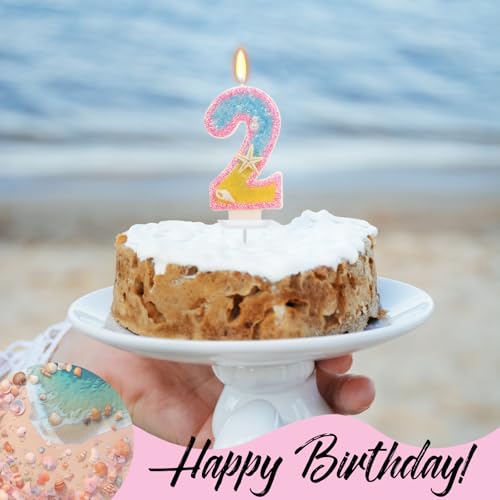 Pink Number 2 Birthday Candle - 3” Eco-Friendly Cake Topper