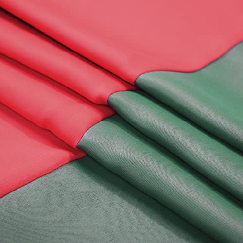 Christmas Decorative Curtains Set of 2 - 50W x 96L Semi-Blackout Red & Green