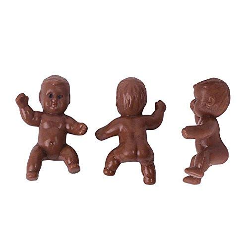 Mini Plastic Babies for Baby Shower Games - 60pcs, 1" Dark