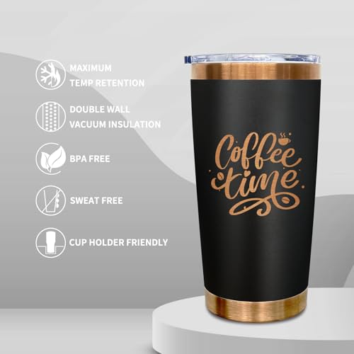 20 oz Black Insulated Tumbler with Lid & Straw - FunTrans