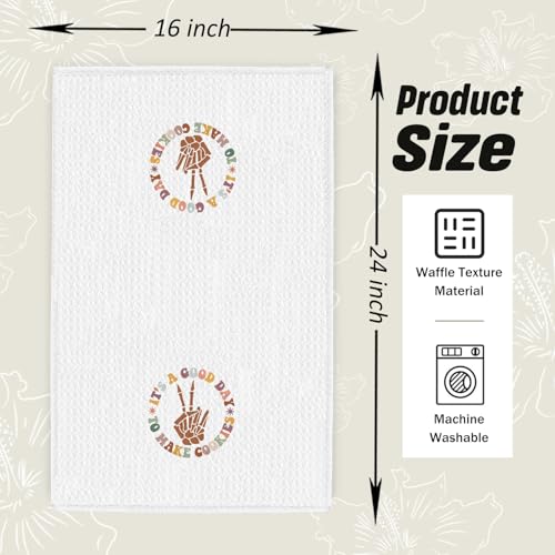 Gothic Skeleton Cookie Baking Towels - Decorative Hand Towels for Kitchen