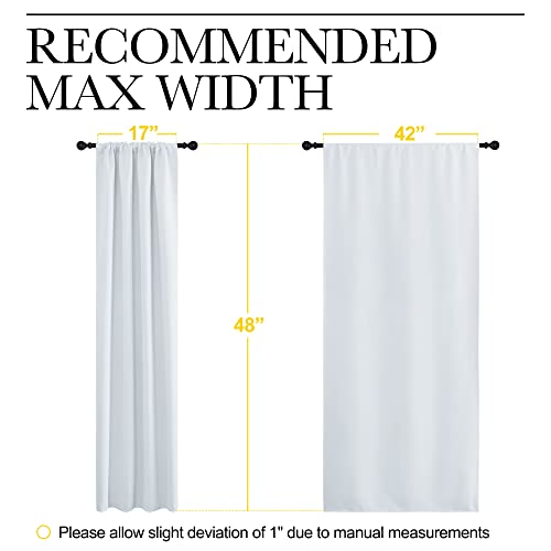 NICETOWN Blackout Curtains for Bedroom - Greyish White, 42"W x 48"L, 2 Panels