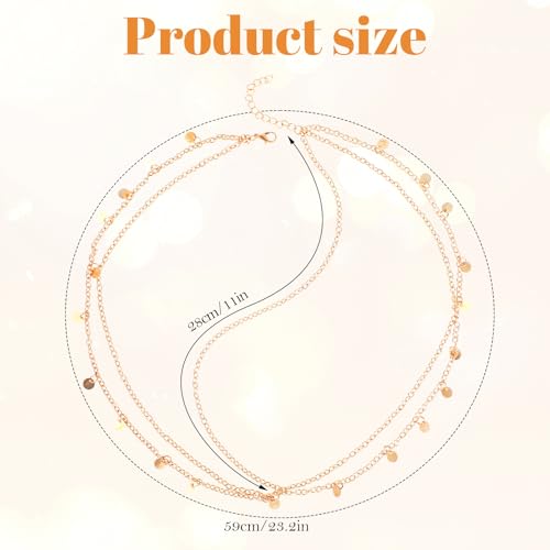 Bremorou Gold Sequin Boho Head Chain Hair Jewelry for Women Festival