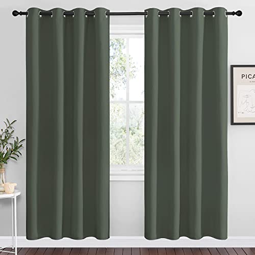 NICETOWN Dark Mallard Blackout Curtain Panel - 55x78 in, Grommet Top