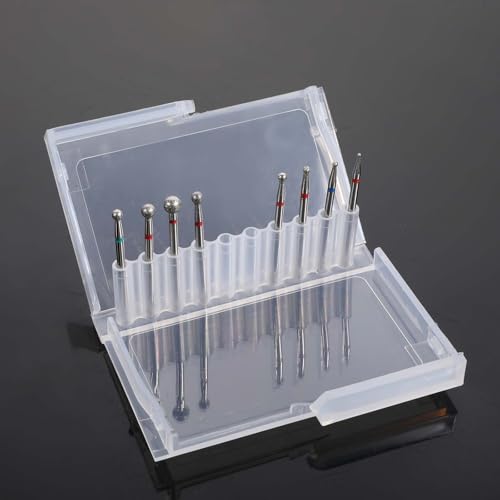 8Pcs Russian Diamond Nail Drill Bits 3/32" Ball Head Cuticle Cleaners