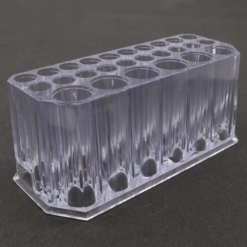 Acrylic Eyeliner & Lip Liner Organizer with 26 Slots - Clear Storage Case