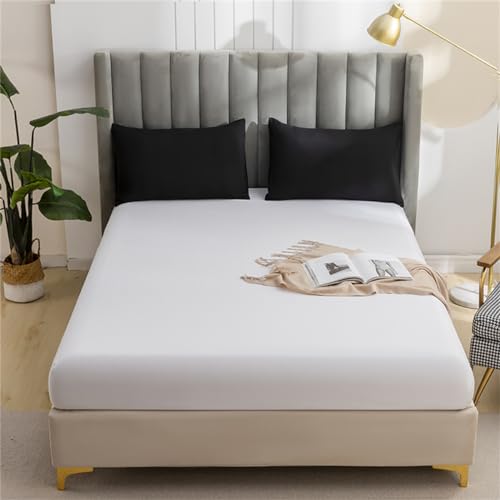 JUWENIN Queen Fitted Sheet - Ultra Soft Brushed Microfiber, Deep Pocket