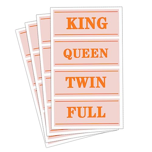 Besttile Bed Sheet Size Organization Labels, 40-Pack Closet Stickers